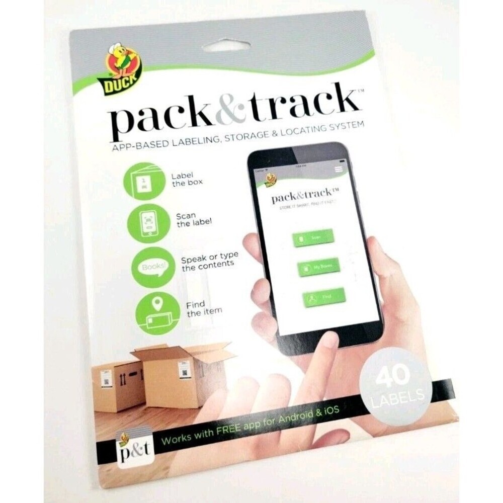 Duck Brand Pack & Track App Labels Storage System Pkg 40 Total Scannable